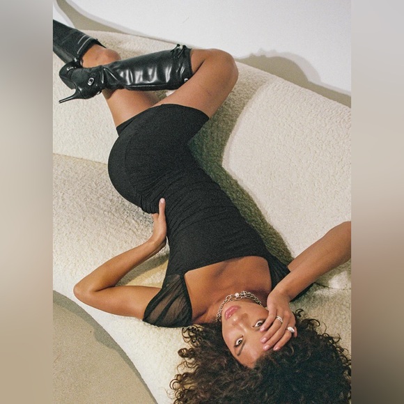 Princess Polly CHARVI MINI DRESS BLACK - Picture 10 of 10